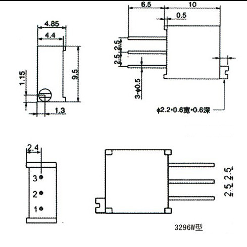 Резистор подстроечный 3296W-102