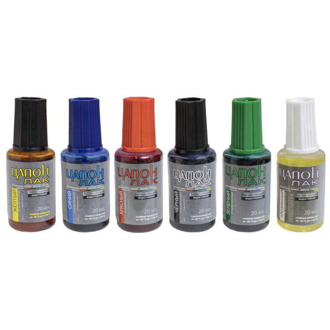 ЛКМ Набор цапон лаков 6шт 20 мл с кист.