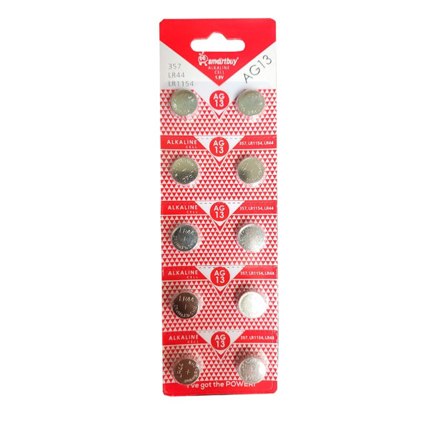 Батарейка LR44 (357, G13, LR1154) 1,5V Smartbuy