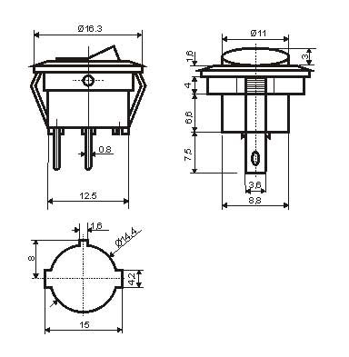 Выключатель KCD5 ON-OFF белый