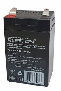 Аккумулятор Robiton VRLA4-3 4V, 3Ah, PB-30
