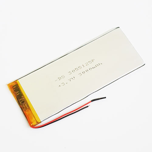 Аккумулятор 3055125 3,7V 3000mAh, 125x55x3mm