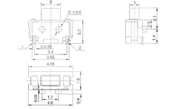 Кнопка IT-1198E 4x2x3.5 mm