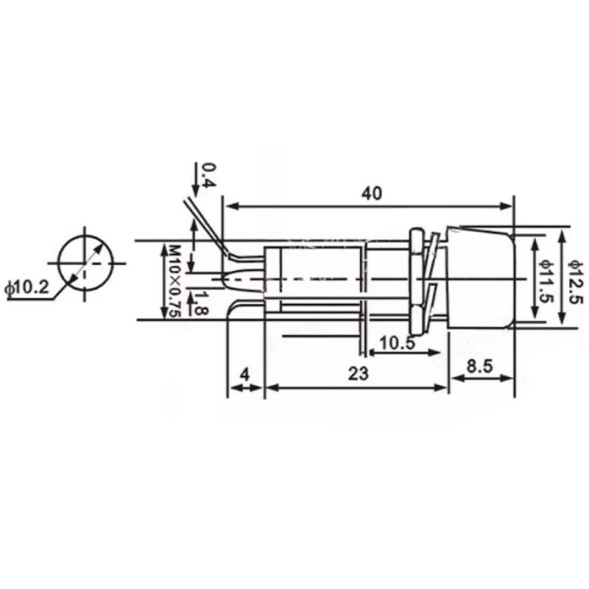 Индикаторная лампа накаливания XD10-3 12В, желтый