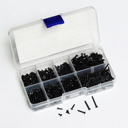 Набор саморезов M2 потайная головка, 8 видов 800 штук в кейсе
