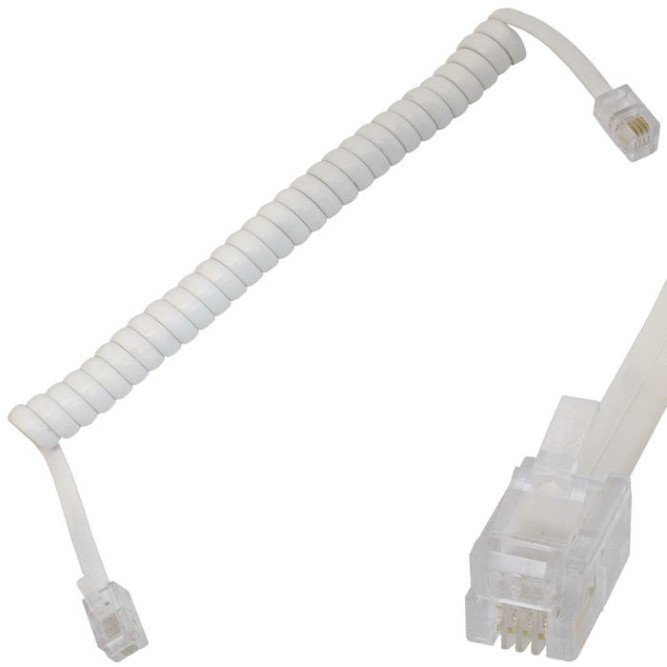 Кабель телефонный Витой кабель RJ10 (4P4C) 1м белый