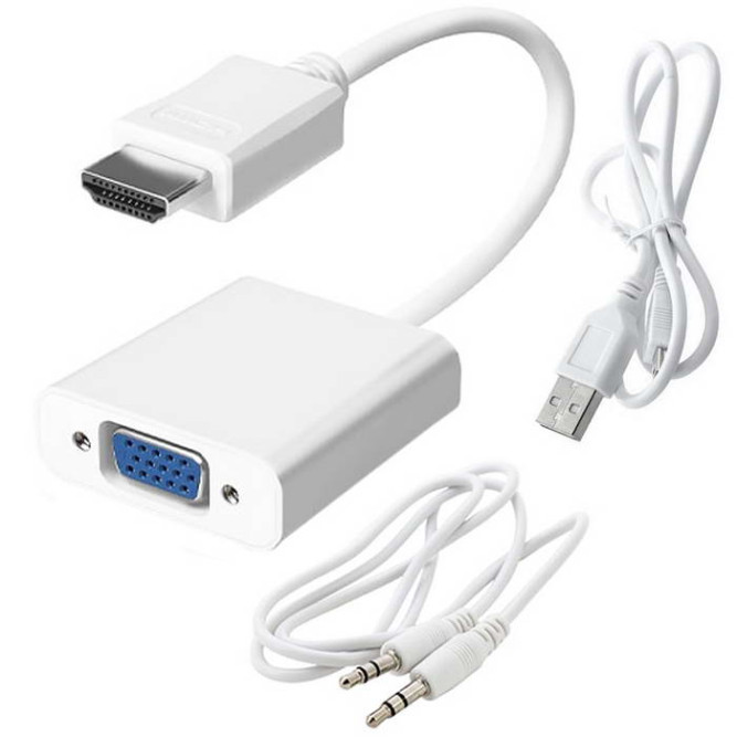 Разъем HDMI (m)-VGA (f)+AUX Power