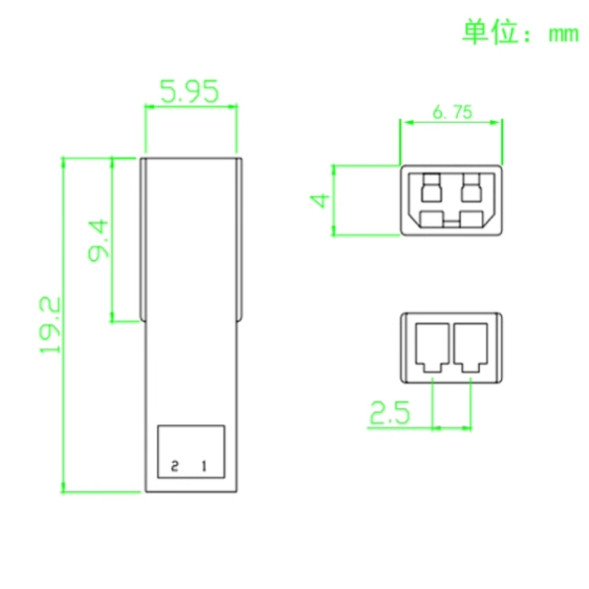 Разъем JST-2P штекер