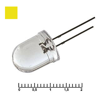 Светодиод 10mm 2,0-2.2V желтый