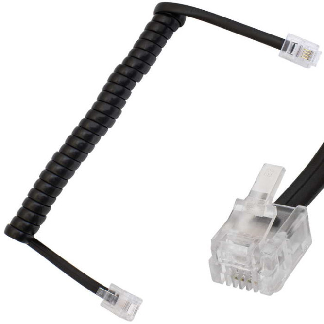 Кабель телефонный Витой кабель RJ11 (6P4C) 1м черный