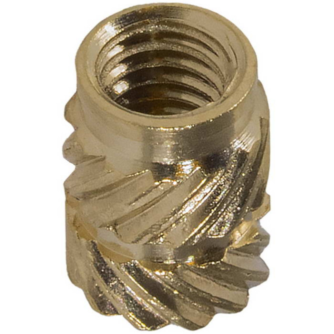 Втулка резьбовая закладная с отверстием М2 L=4 Т2