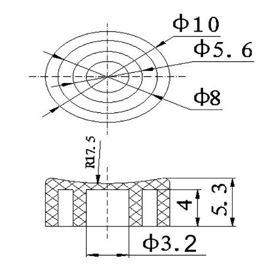 Колпачок для кнопок A17 Ø3.2mm Blue
