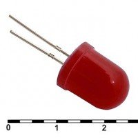 Светодиод 10 mm red 30 mCd 20, R14-9