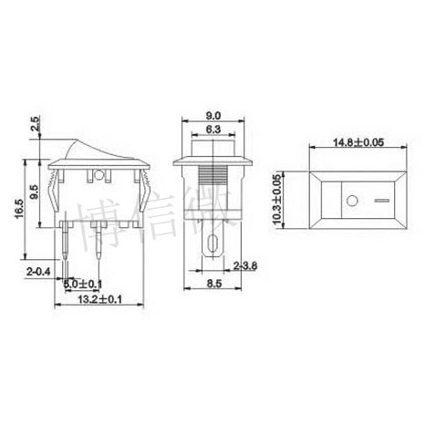 Выключатель KCD11 3A 250V ON-OFF красный