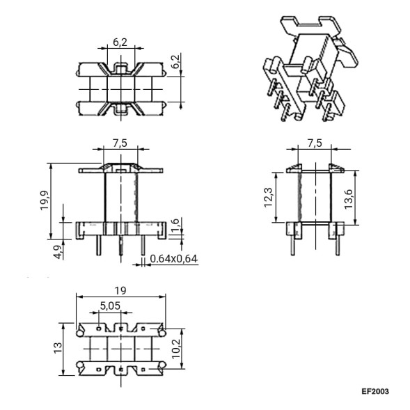 Каркас для катушки EF2003