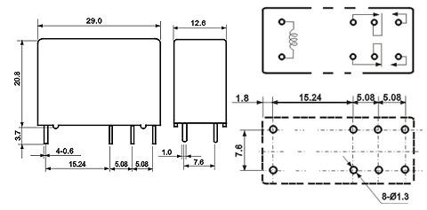 Реле SMI-12VDC-SL-2C