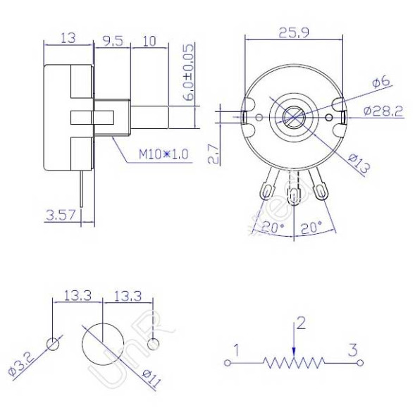 Резистор WTH118 2W 10K