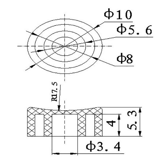 Колпачок для кнопок A17 Ø3.4mm Black