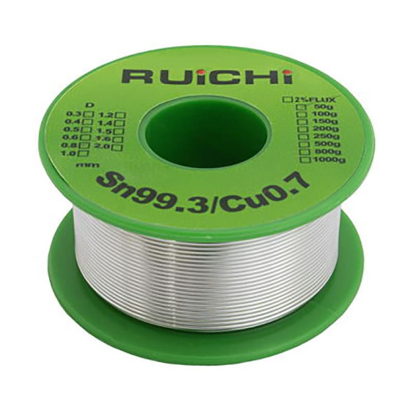 Припой Ruichi Sn99.3/Cu0.7 1.0mm с флюсом 50г.
