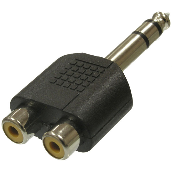 Разъем переходной 7-0176 / 6.35 stereo-2RCA JACK