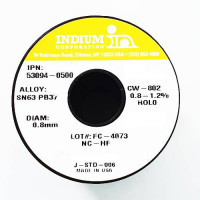 Припой Indium 63Sn/37Pb CW-802, с флюсом, 0,8 мм, 1 метр, Z1-26