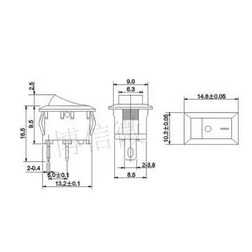 Выключатель KCD1-11 3A 250V ON-OFF черный