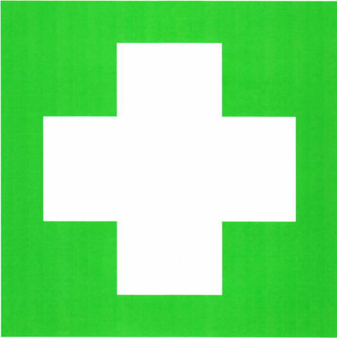 Информационный знак Аптечка медицинской помощи 100х100