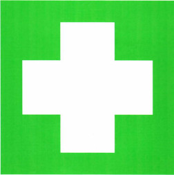 Информационный знак Аптечка медицинской помощи 100х100