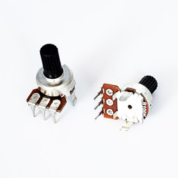 Резистор переменный D=12mm, ручка 10мм круг, 100 КОм моно