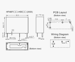 Реле HF46F / 12-HS1 12VDC 5A