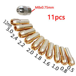 Набор из 10 цанговых бит для сверел 0.5-3.2мм