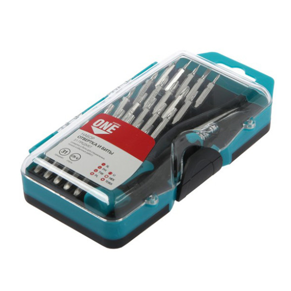 Отвертка с набором бит Smartbuy One Tools 31 пред. (отвертка, 30 бит,CR-V)