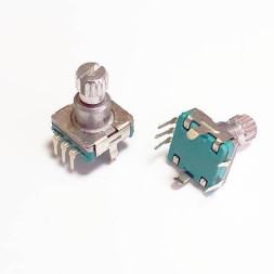 Энкодер EC11 с кнопкой, 30 импульсов, вал полукруг 6мм, высота 12мм