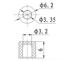 Колпачок для кнопок A56 Ø3.2mm Red