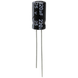 Конденсатор 220 UF 25 V 105C 6*12 (JWCO)