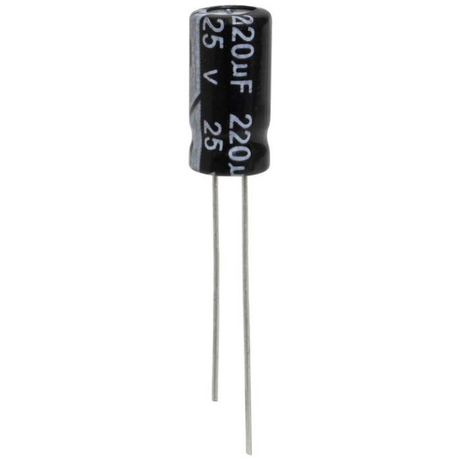 Конденсатор 220 UF 25 V 105C 6*12 (JWCO)