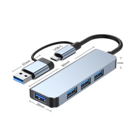 USB HUB Type-C + USB3.0 to 4 Ports