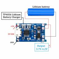 Модуль заряда для Li-ion аккумуляторов с защитой на TP4056 , Micro USB, K225-4 - Модуль заряда для Li-ion аккумуляторов с защитой на TP4056 , Micro USB, K225-4