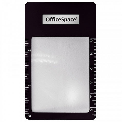 Лупа OfficeSpace закладка, с линейкой 85х55 мм, 3-х увеличение, MJ-26
