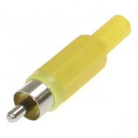 Разъем RCA "шт" пластик на кабель желтый, K40-7