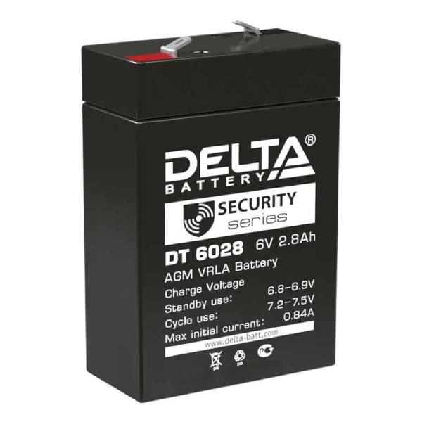 Аккумулятор Delta DT6028 6V, 2.8Ah, PB-35