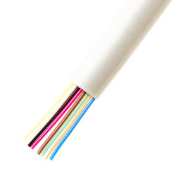 Кабель TLF-8C CCA WT телефонный плоский 8 жил омедненный белый, 1 метр