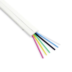 Кабель TLF-6C CCA WT телефонный плоский 6 жил омедненный белый, 1 метр