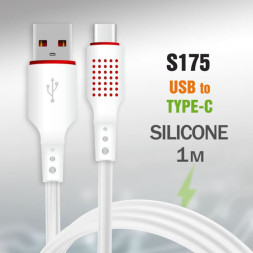 Кабель USB G15 Type-C силиконовый 1000mm White No Logo