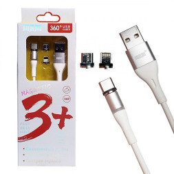 Кабель USB MRM-360 3in1 Lightning-Micro-Type-C Силиконовый 1000mm