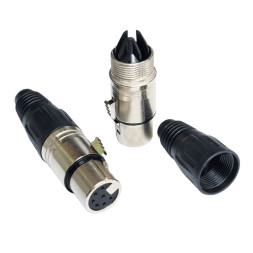 Гнездо микрофонное XLR 7 pin JR5808E-7 цанга на кабель