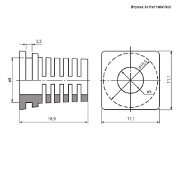 Кабельный ввод 5х11х11х8х19х2 white