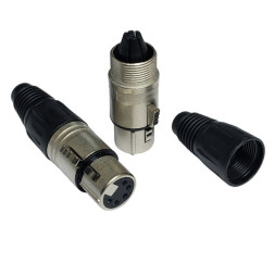 Гнездо микрофонное XLR 5 pin JR5808C-5 цанга на кабель