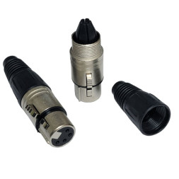 Гнездо микрофонное XLR 4 pin JR5808B-4 цанга на кабель