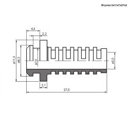 Кабельный ввод 5х11х7х27х2 black